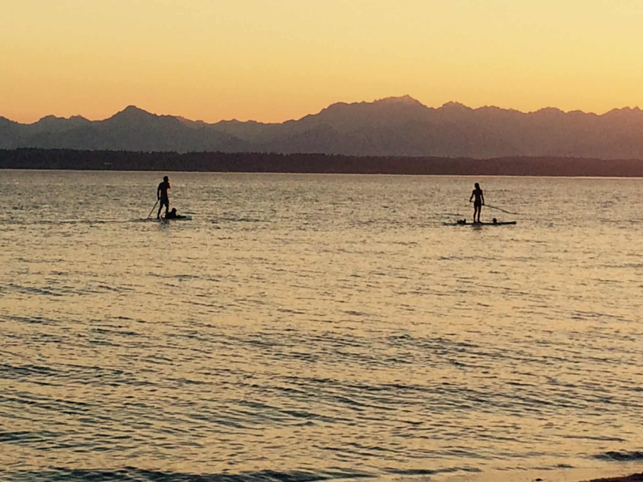 Ballard Seattle kayakers at sunset (1)