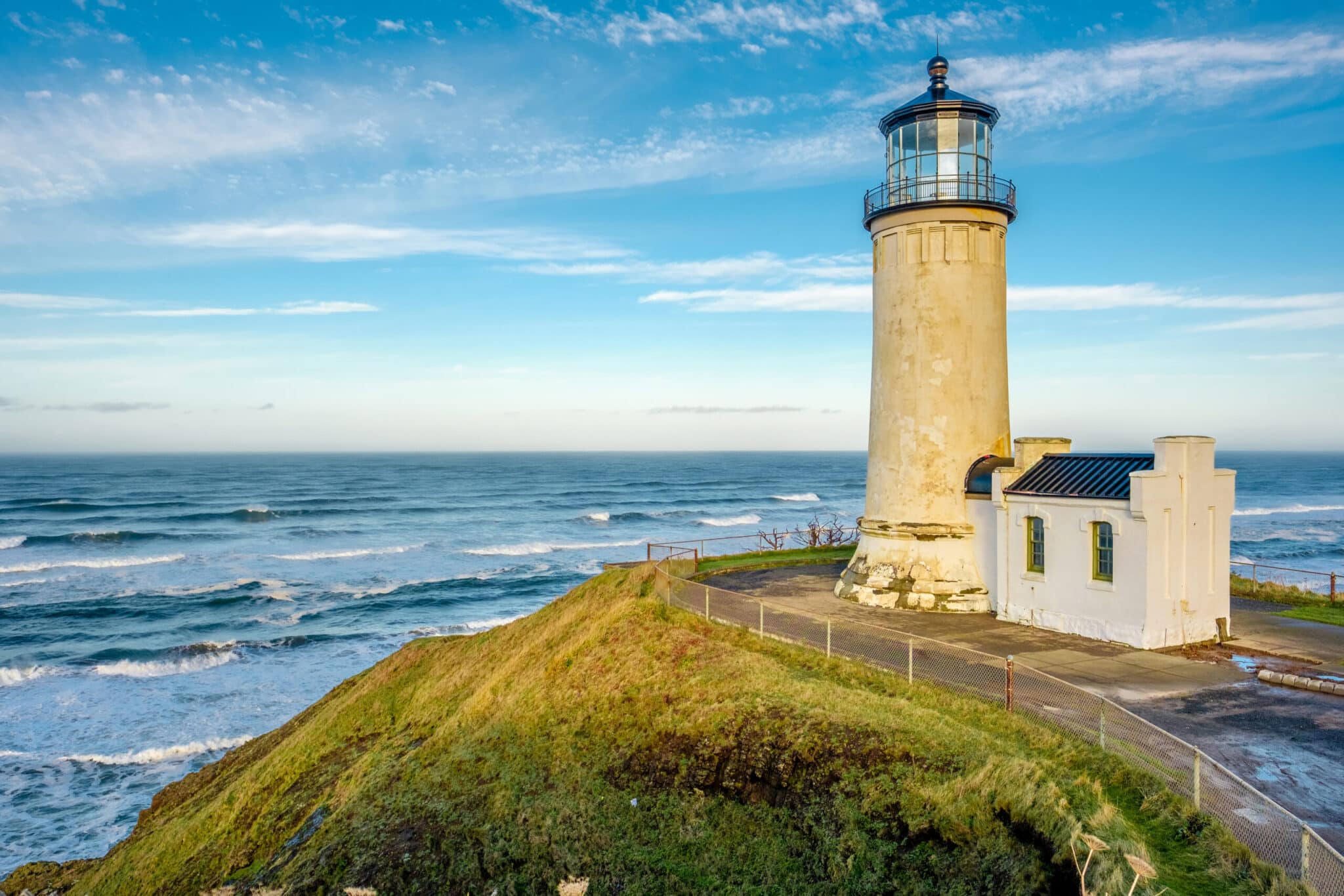 North Head Lighthouse at Pacific coast, Cape Disappointment, built in 1898, WA, USA